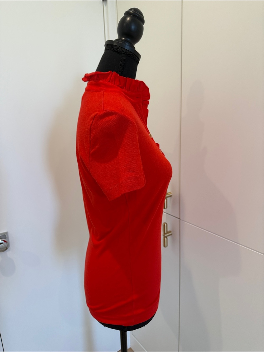 Red Ruffle-Trim Short Sleeve Top - Picture 4 of 7